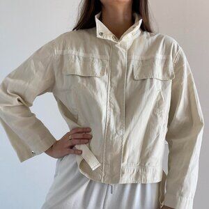 Treasure & Bond | Cream safari linen cotton utility twill jacket | Size S